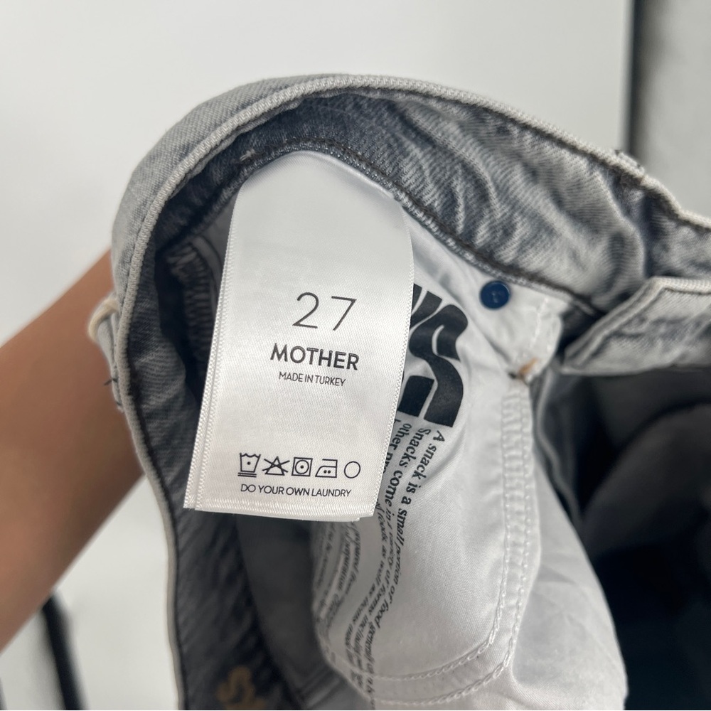 Snacks by Mother The Side Dish Cargo Skimp Gray Jeans in Salt and Pepper 27 NWT - Picture 8 of 11